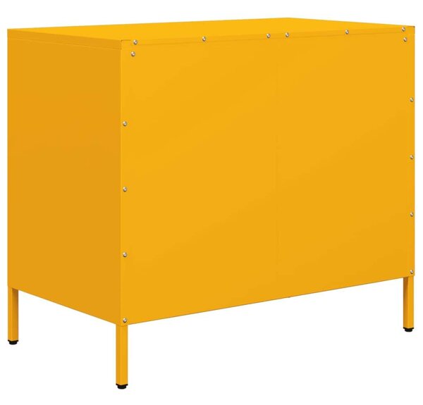 VidaXL Fém Komód - Mustársárga - 3 Fiók - 68x39cm