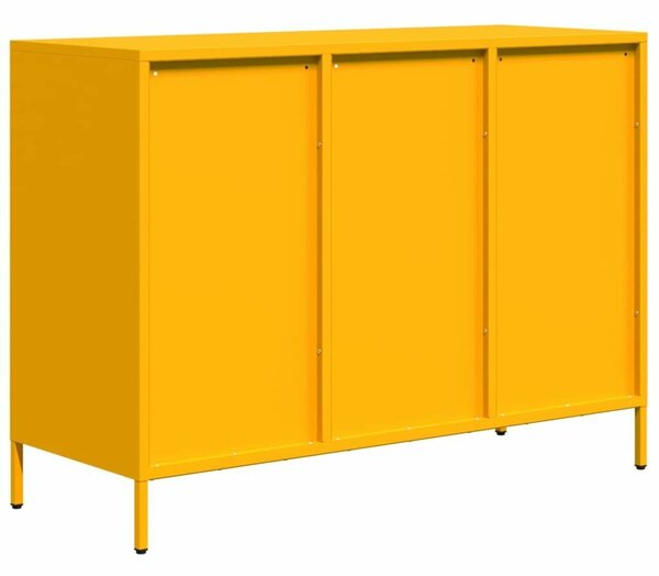VidaXL Fém Komód - Mustársárga - 6 Fiók - 101,5x39x73,5cm