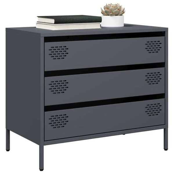 VidaXL Acél Komód - 3 Fiók - 68x39x58,5 cm