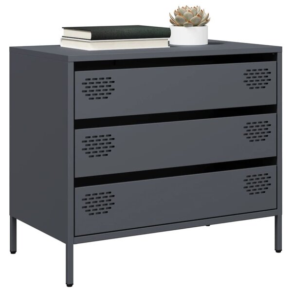 VidaXL Acél Komód - 3 Fiók - 68x39x58,5 cm