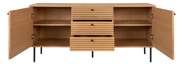 Natúr színű alacsony komód tölgyfa dekorral 150x74 cm Kyoto – House Nordic