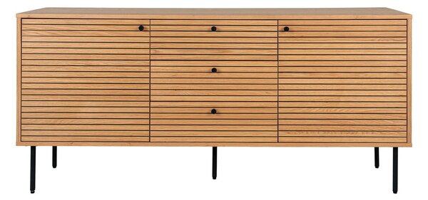 Natúr színű alacsony komód tölgyfa dekorral 150x74 cm Kyoto – House Nordic