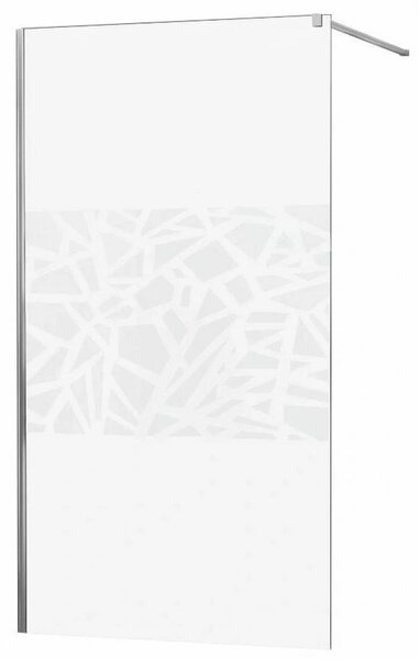 Mexen Kioto zuhanyparaván WALK-IN 8mm, 140x200 cm, fehér mintás, 800-140-000-00-85