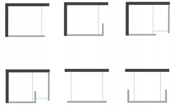 Mexen Kioto zuhanyparaván WALK-IN 8mm, 30x200 cm, fekete keret, 800-030-000-00-70