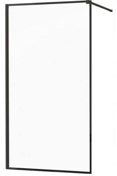 Mexen Kioto zuhanyparaván WALK-IN 8mm, 30x200 cm, fekete keret, 800-030-000-00-70