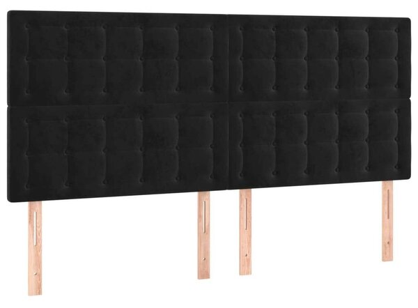 VIDAXL - Fekete Bársony Ágy - 160x200 cm