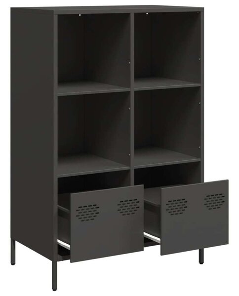 VidaXL fekete acél magasszekrény 68 x 39 x 103,5 cm