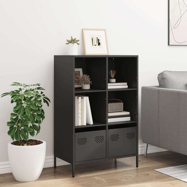 VidaXL fekete acél magasszekrény 68 x 39 x 103,5 cm