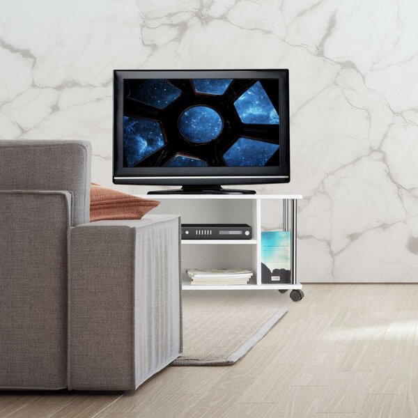 Mobil TV Állvány - 3 Polcos - Fehér - 80x40x41,5 cm