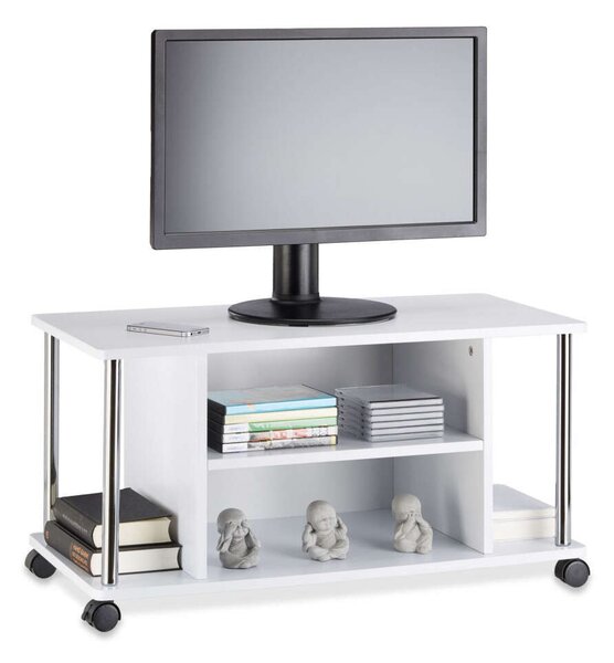 Mobil TV Állvány - 3 Polcos - Fehér - 80x40x41,5 cm