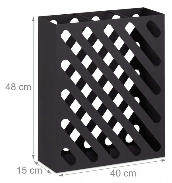 Esernyőtartó - Fekete - Acél - 48x40x15 cm