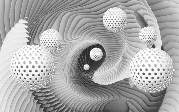 Fotótapéta Egy fekete-fehér kavargó örvény, 3D fotótapéta, Népszerű fotótapéta, u25846 - Tapeko.hu