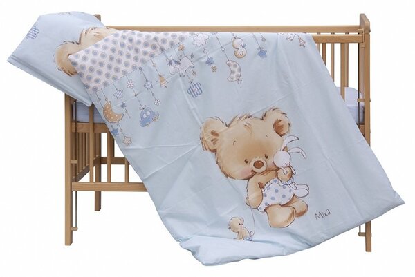 Baby Shop 3 részes ágynemű garnitúra - kék &#34;Mika&#34; maci