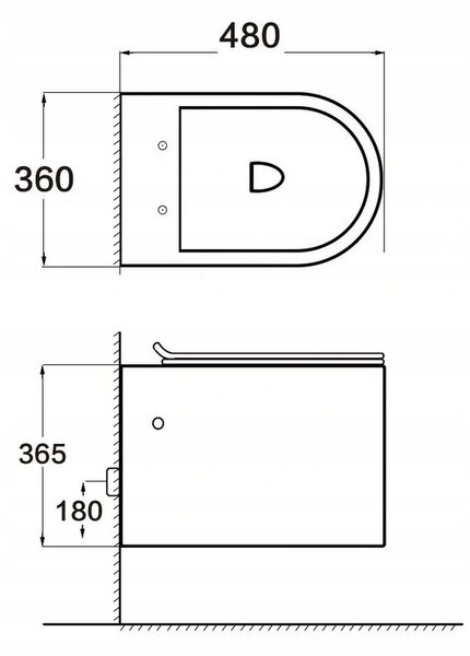 Mexen SOFIA Rimless függő WC-csésze lassan záródó ülőkével, 48 x 36 cm, matt fekete, 3354XX85 + 39010185