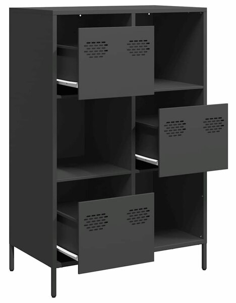 VidaXL fekete acél magasszekrény 68 x 39 x 103,5 cm