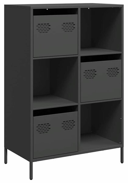 VidaXL fekete acél magasszekrény 68 x 39 x 103,5 cm