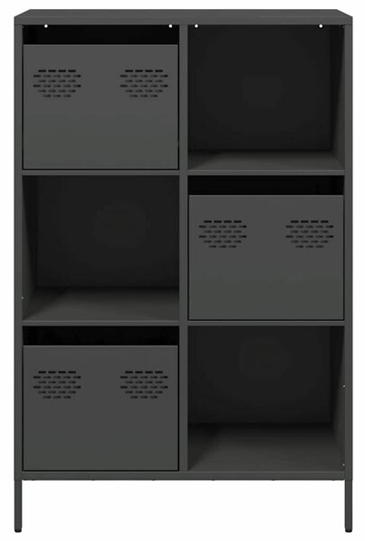 VidaXL fekete acél magasszekrény 68 x 39 x 103,5 cm