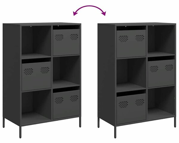 VidaXL fekete acél magasszekrény 68 x 39 x 103,5 cm