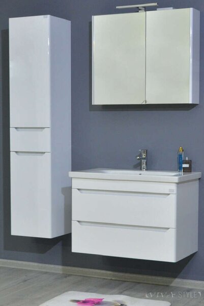 TMP SHARP 80 fali fürdőszobabútor Sanovit SOFT - 13080 porcelán mosdóval - 80 x 45,5 cm