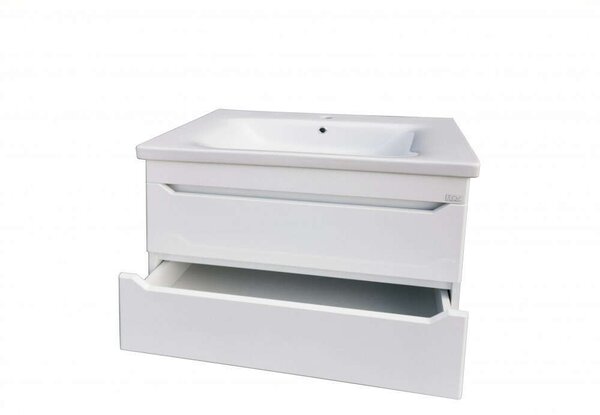 TMP SHARP 80 fali fürdőszobabútor Sanovit SOFT - 13080 porcelán mosdóval - 80 x 45,5 cm
