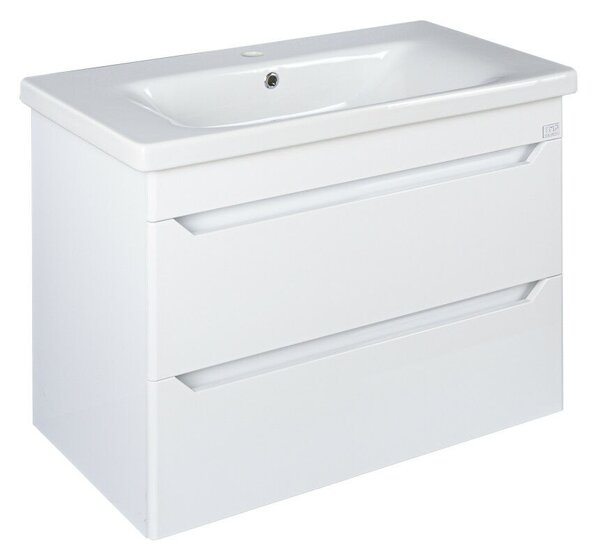 TMP SHARP 80 fali fürdőszobabútor Sanovit SOFT - 13080 porcelán mosdóval - 80 x 45,5 cm