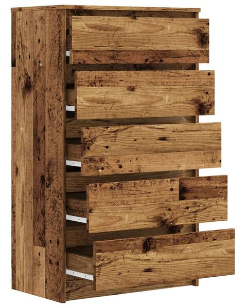 VidaXL antik fa színű szerelt fa fiókos szekrény 60 x 36 x 103 cm