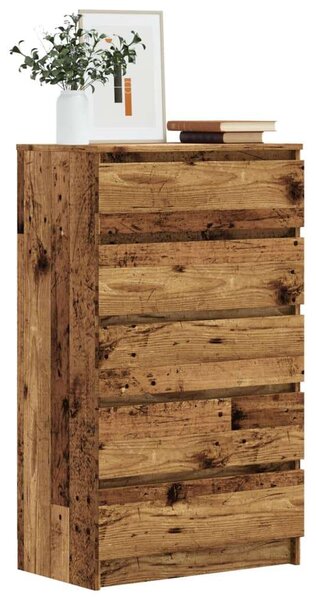 VidaXL antik fa színű szerelt fa fiókos szekrény 60 x 36 x 103 cm