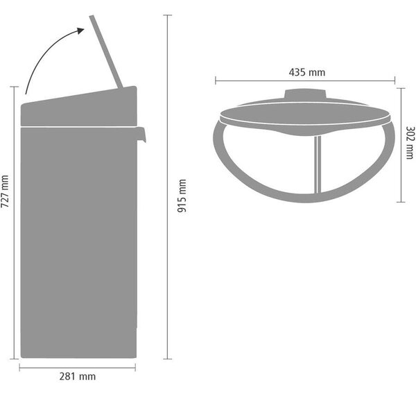 Brabantia Touch Bin Szelektív Kuka - 23+10L - Rozsdamentes Acél