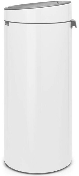 Brabantia Touch Bin New Soft-Touch nyomófedeles hulladékgyűjtő belső tartállyal, kerek, 30L - G méret, acél, fehér - 115141