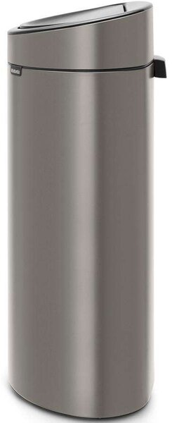 Brabantia Touch Bin New Soft-Touch nyomófedeles hulladékgyűjtő belső tartállyal, ovális, 40L - L méret, acél, platinaszürke - 114908