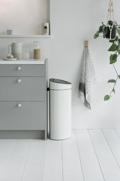 Brabantia Touch Bin - Ovális Szemetes - 40L - Fehér