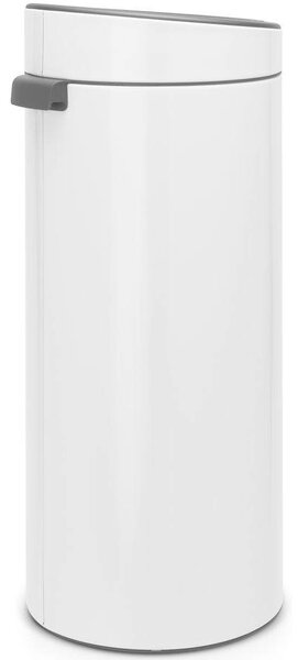 Brabantia Touch Bin New Soft-Touch nyomófedeles hulladékgyűjtő belső tartállyal, kerek, 30L - G méret, acél, fehér - 115141