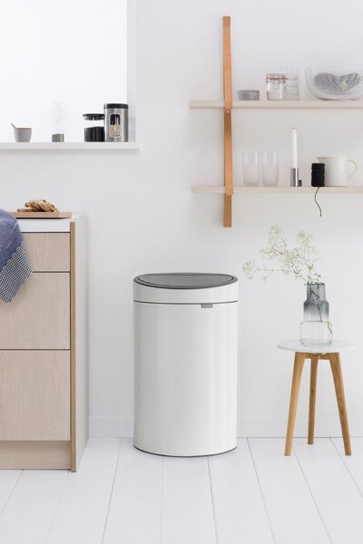 Brabantia Touch Bin - Ovális Szemetes - 40L - Fehér