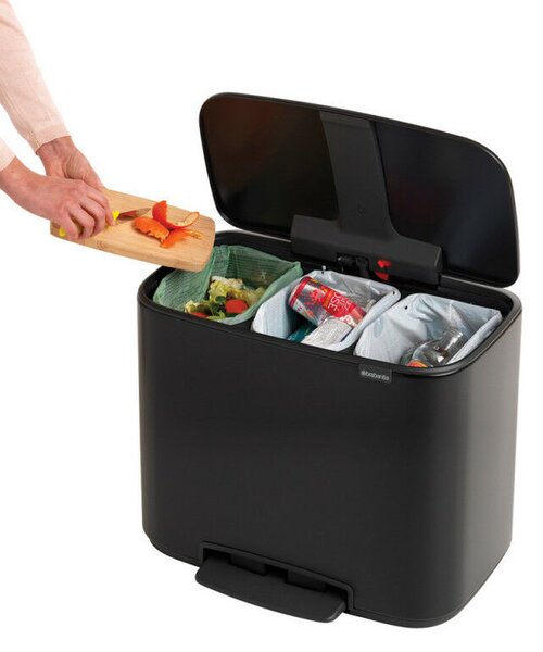 Brabantia Bo Szelektív Kuka - 3x11L - Matt Fekete