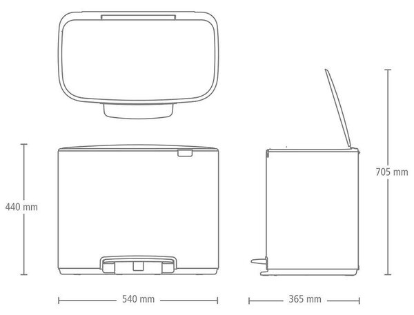 Brabantia Bo Pedálos Szemetes - 36L - Matt Fekete