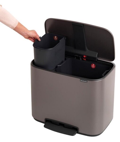 Brabantia Bo Szelektív Kuka - 35 Liter - Platinaszürke