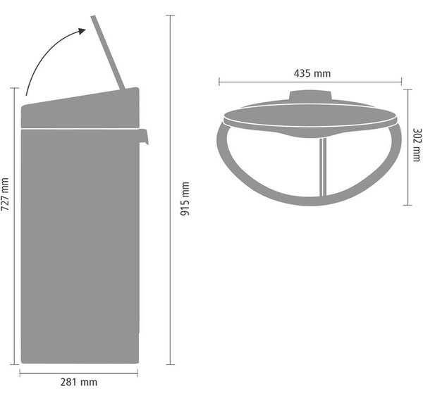 Brabantia Touch Bin Szelektív Kuka - 23+10L - Platinaszürke