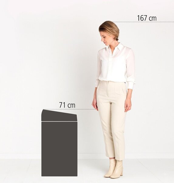 Brabantia Touch Bin XXL Szemetes - 60 Literes - Holdfény Fekete