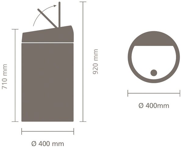 Brabantia Touch Bin XXL Szemetes - 60 Literes - Holdfény Fekete