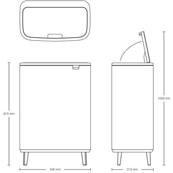 Brabantia Bo Touch Bin Hi Szemetes - 60 Literes, Lábon Álló
