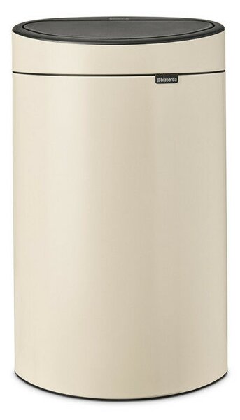 Brabantia Touch Bin New Soft-Touch nyomófedeles hulladékgyűjtő belső tartállyal, ovális, 40L - L méret, acél, világos bézs - 200748