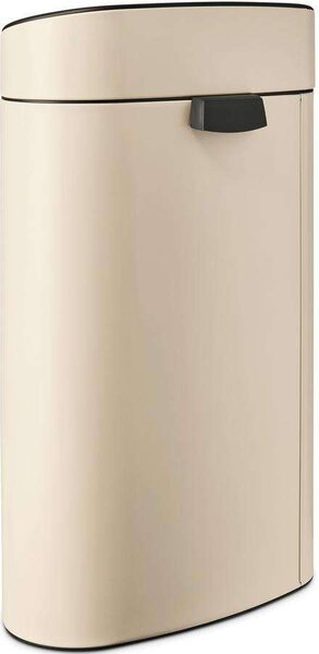 Brabantia Touch Bin New Soft-Touch nyomófedeles hulladékgyűjtő belső tartállyal, ovális, 40L - L méret, acél, világos bézs - 200748
