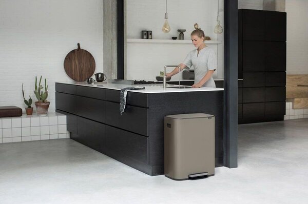 Brabantia Bo Dupla Pedálos Szelektív Kuka - 60L - Platinaszürke