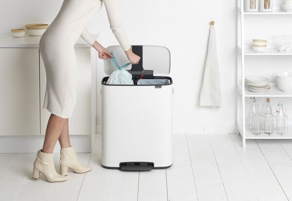 Brabantia Bo 60L Dupla Pedálos Szelektív Szemetes - Fehér