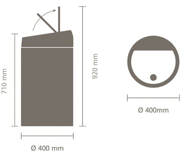Brabantia Touch Bin - Nyomófedeles Szemetes - 60L - Világos Bézs