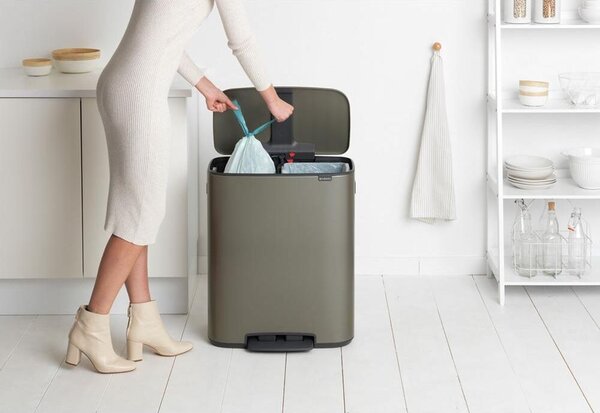 Brabantia Bo Dupla Pedálos Szelektív Kuka - 60L - Platinaszürke