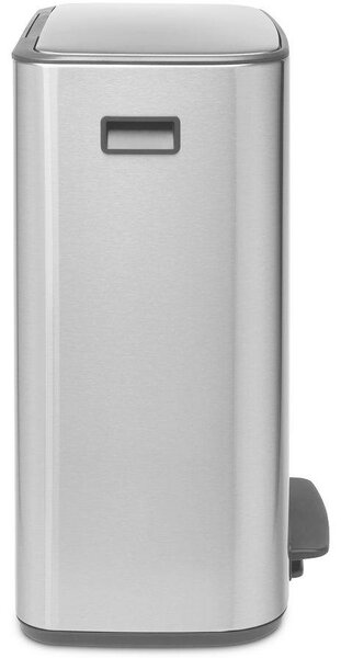 Brabantia Bo Pedal Bin pedálos szelektív hulladékgyűjtő szagmentesen záródó Soft-Close fedél, műanyag tartály, 2x30L - O méret, r.m. acél, selyem ujjlenyomatmentes - 211461