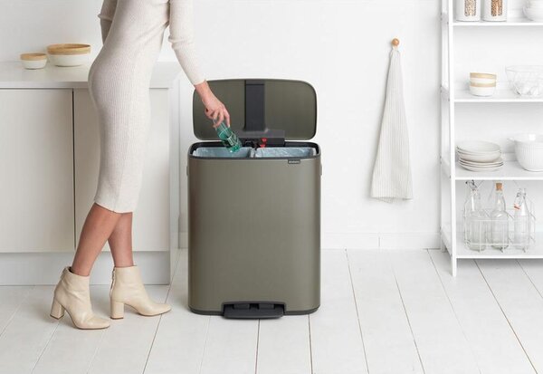 Brabantia Bo Dupla Pedálos Szelektív Kuka - 60L - Platinaszürke
