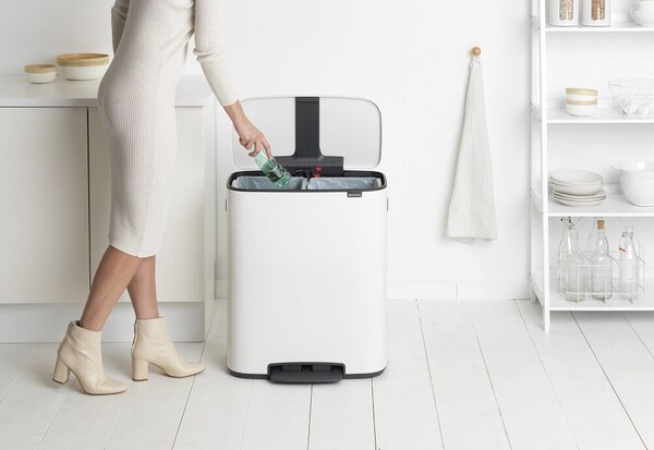 Brabantia Bo 60L Dupla Pedálos Szelektív Szemetes - Fehér