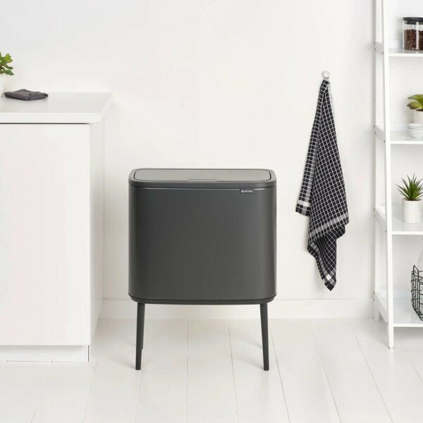 Brabantia Bo Touch Bin Szelektív Kukák - 34L, Magasított, Acél, Szürke